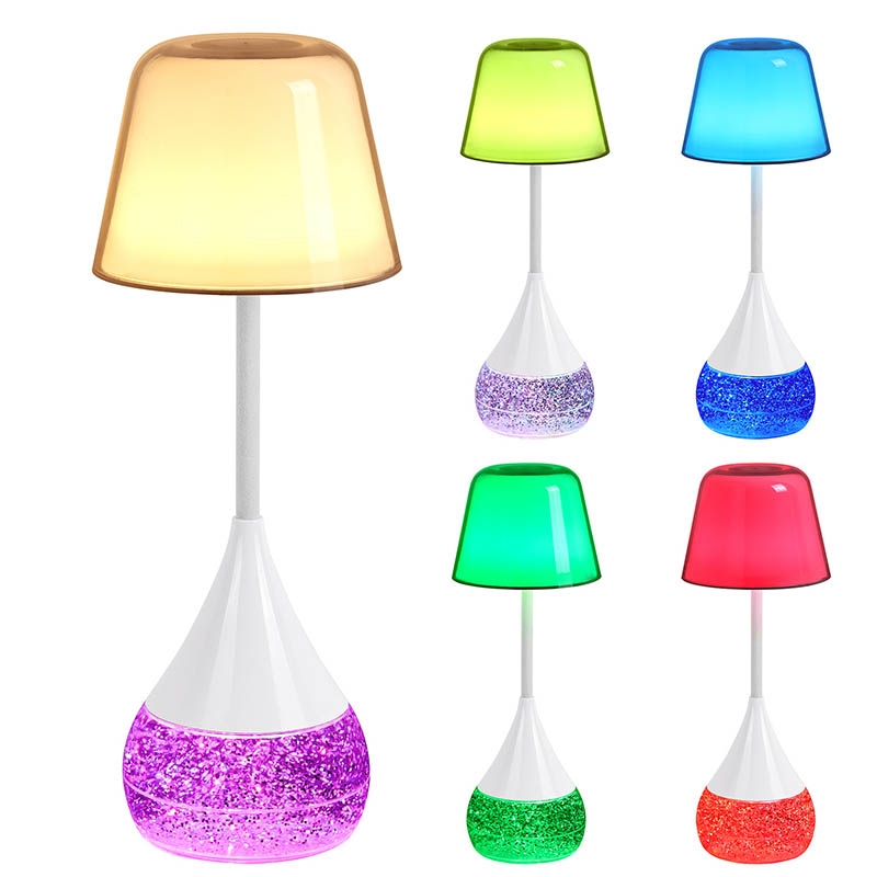Elegance a inovace LED LED stolní lampa s třpytivou základnou RGB