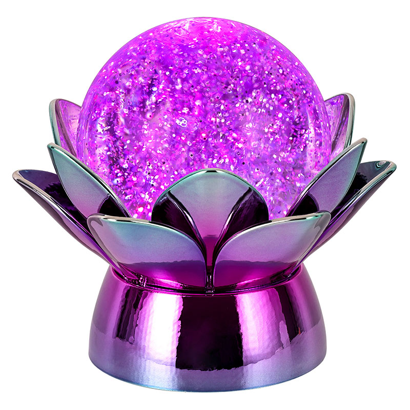 Elegantní noční světlo Lotus Crystal Ball