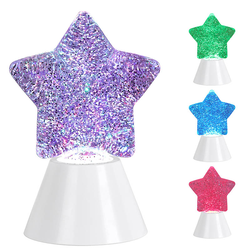 Kid Glitter Liquid Night Light s bílou základnou