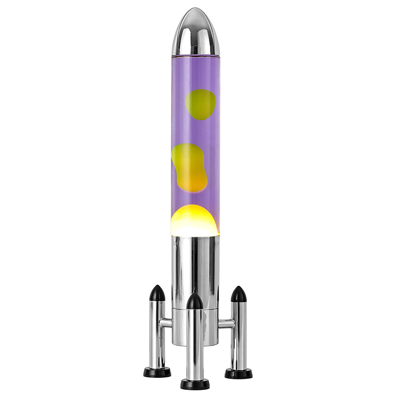 Velká LED lávová lampa s raketovým stínidlem