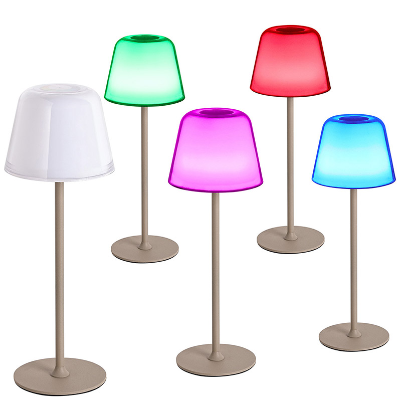 LED stolní lampa s houbovým stínem RGB