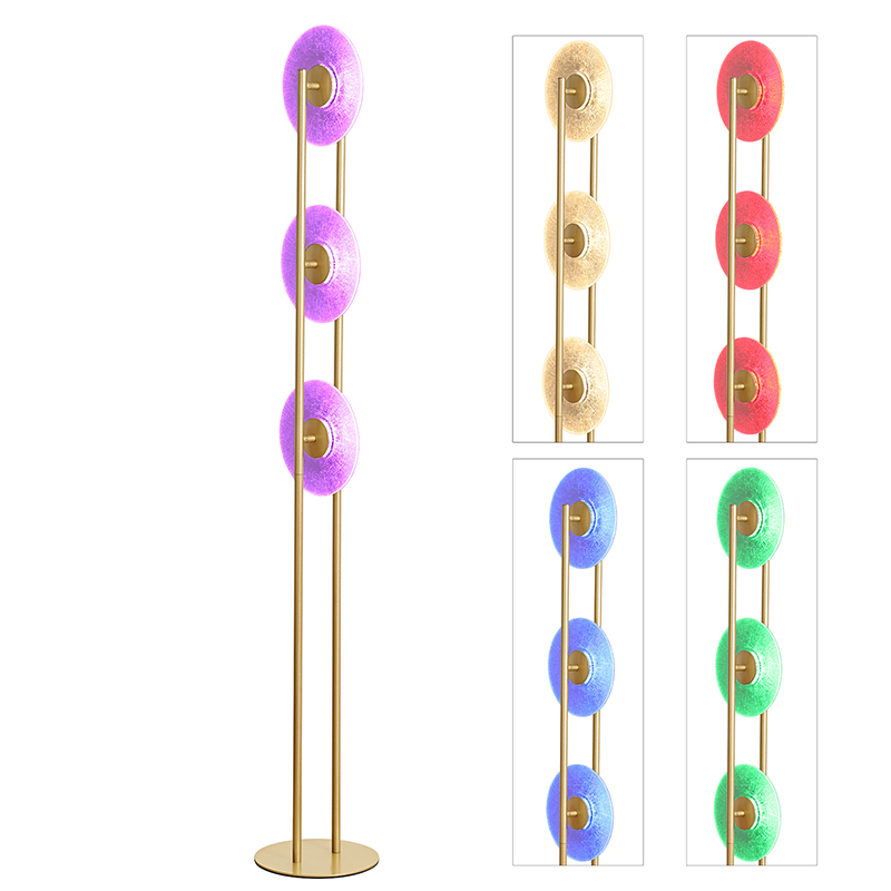 LED RGB stojací lampa se 3 kotouči