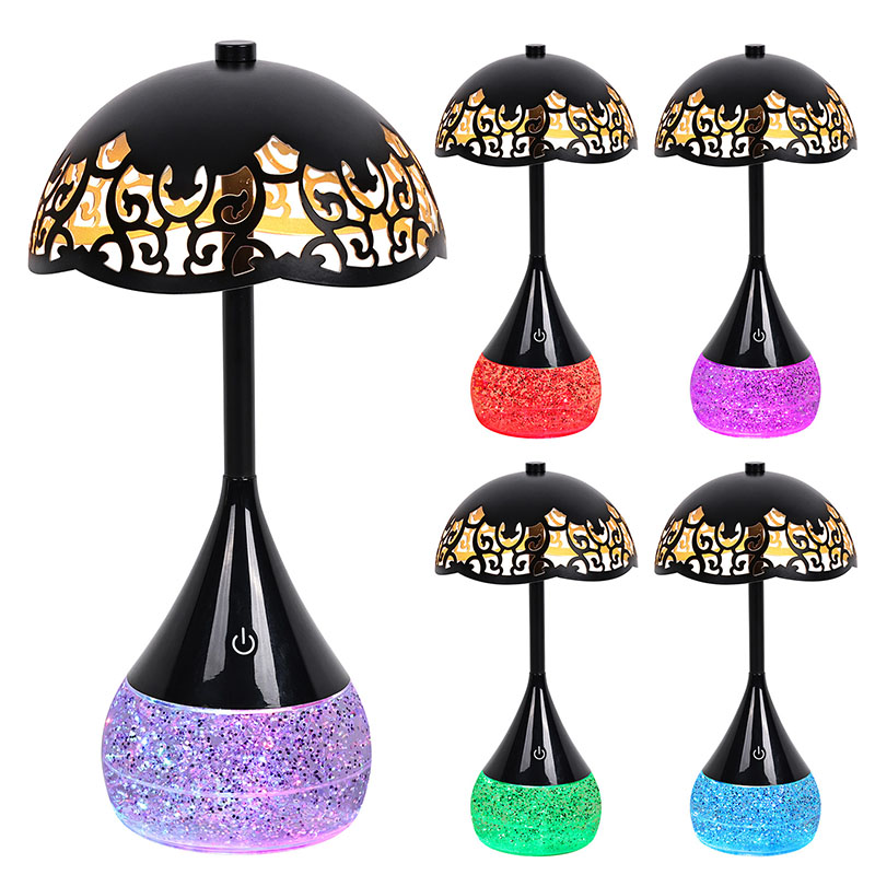 RGB barevná základna LED stolní lampa s deštníkem