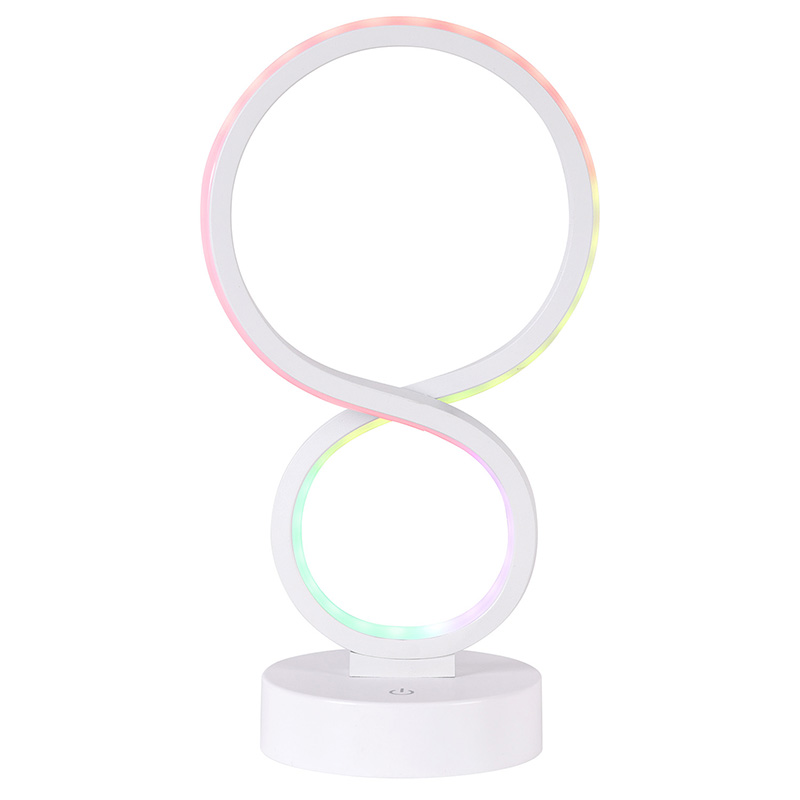 RGB světelná LED stolní lampa s 8 stínítkem