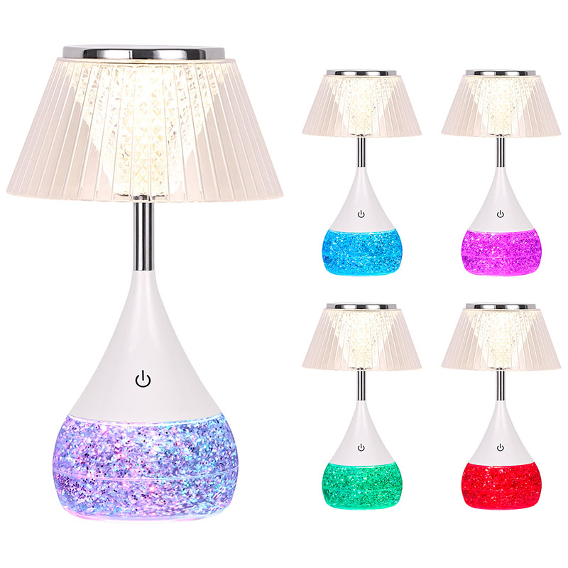 RGB Light LED stolní lampa s křišťálovým stínidlem