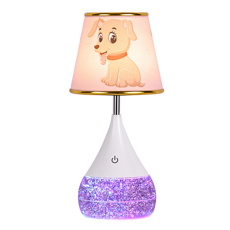 RGB tekutá LED stolní lampa se stínítkem z kachní tkaniny