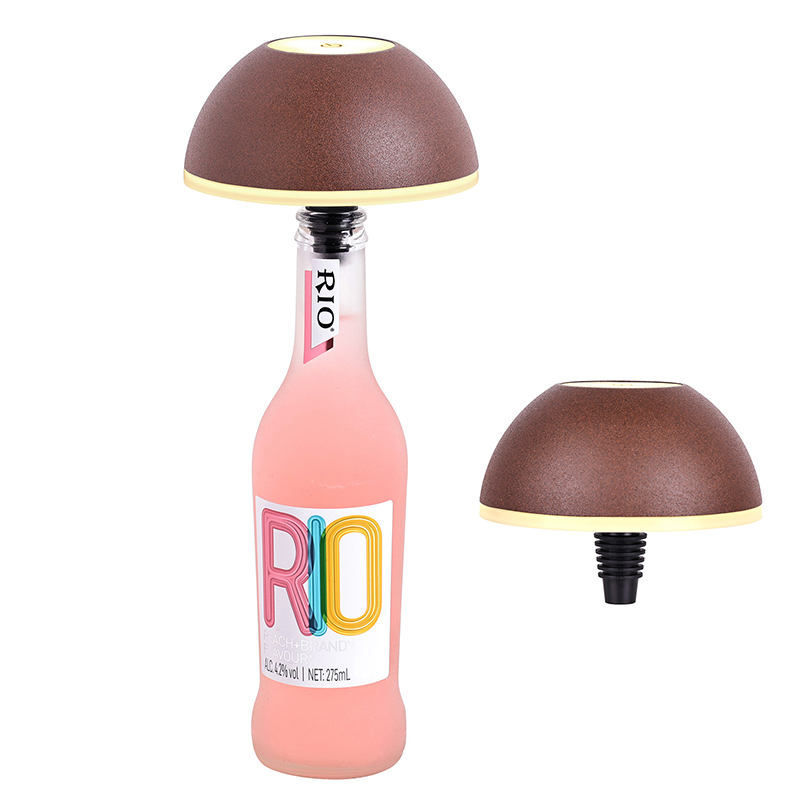 Rotunditní LED stolní lampa se zásuvkou